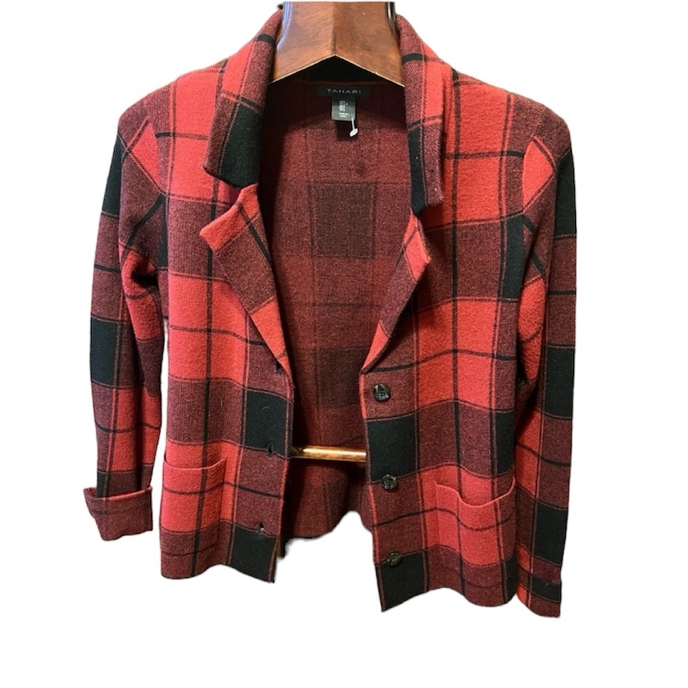 Used once Elie Tahari wool sweater jacket size L